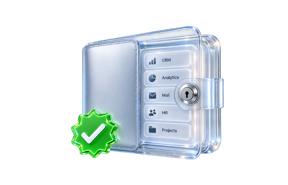 Digital trust wallet holding verified credentials